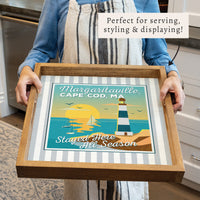 *Cape Cod Stayed Here All Season Stripes Serving Tray