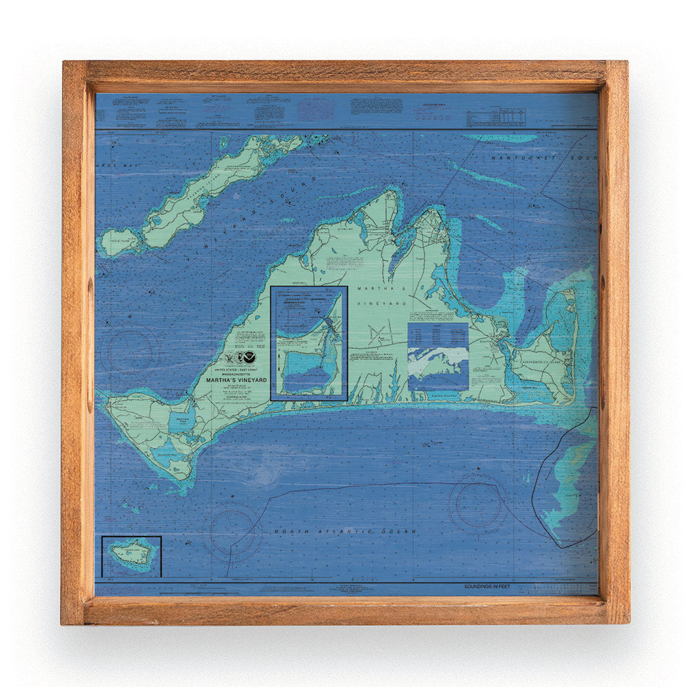Martha's Vineyard Chart Map Serving Tray