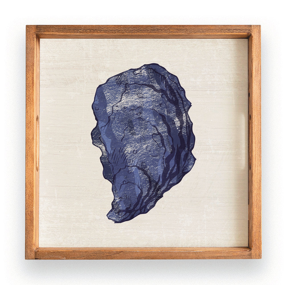 Indigo Oyster Wooden Serving Tray