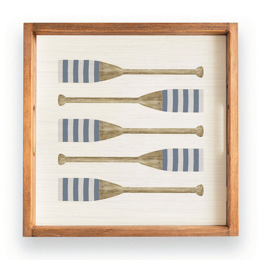 Striped Oars Wooden Serving Tray