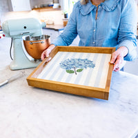 Endless Summer Hydrangea Rustic Marlin Wooden Serving Tray