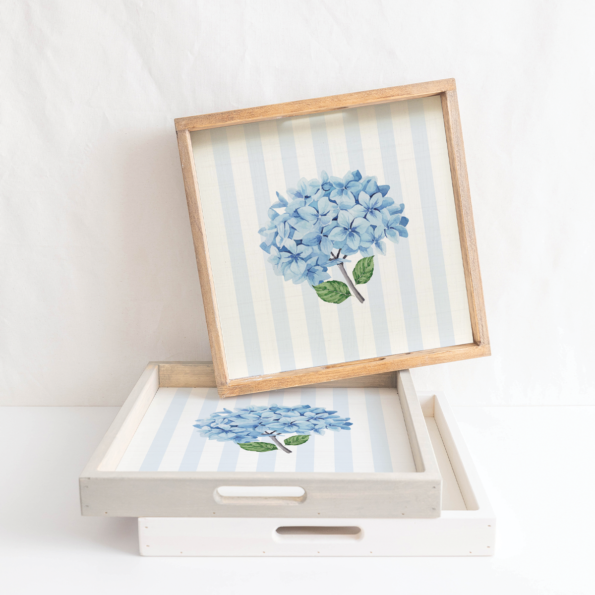 Endless Summer Hydrangea Rustic Marlin Wooden Serving Tray