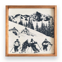 Retro Ski Run Wooden Serving Tray