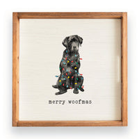 Merry Woofmas Black Lab Wooden Serving Tray