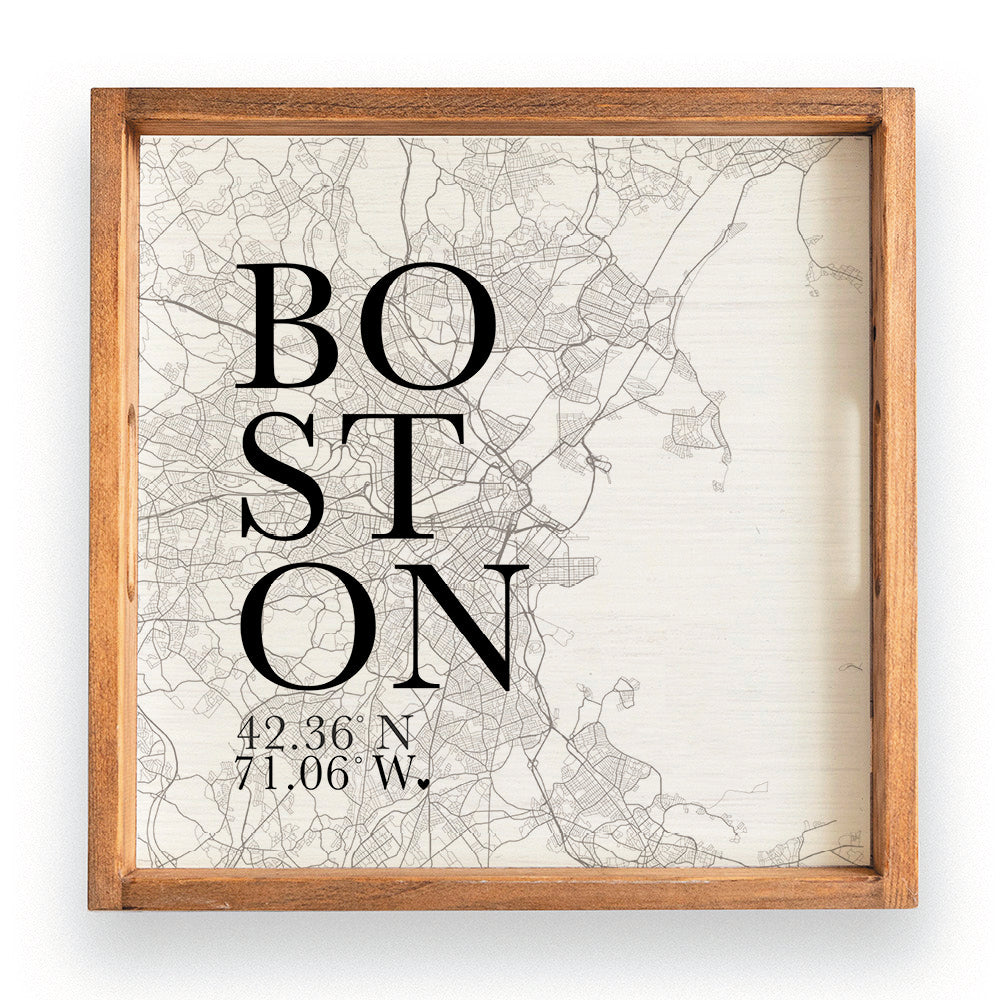 Black and White Boston City Grid