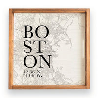 Black and White Boston City Grid