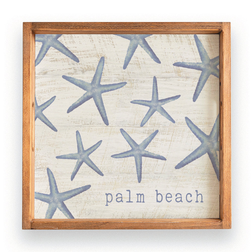 Scattered Starfish Personalized Wooden Serving Tray