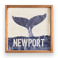 Indigo Whale Tail Personalized Wooden Serving Tray