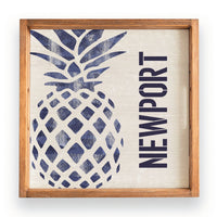 Indigo Pineapple Personalized Wooden Serving Tray