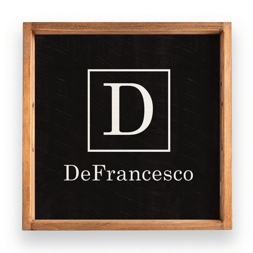 Initial Family Name Personalized Wooden Serving Tray