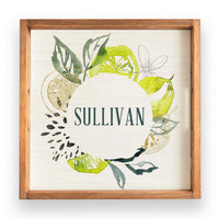 Citrus Wreath Personalized Wooden Serving Tray