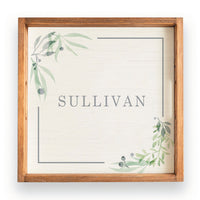 Greenery Personalized Wooden Serving Tray