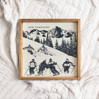 Personalized Retro Ski Run Wooden Serving Tray