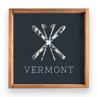 Navy Blue Ski Personalized Wooden Serving Tray