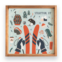Chairlift Charm Personalized Wooden Serving Tray