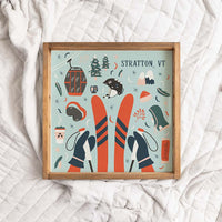 Chairlift Charm Personalized Wooden Serving Tray