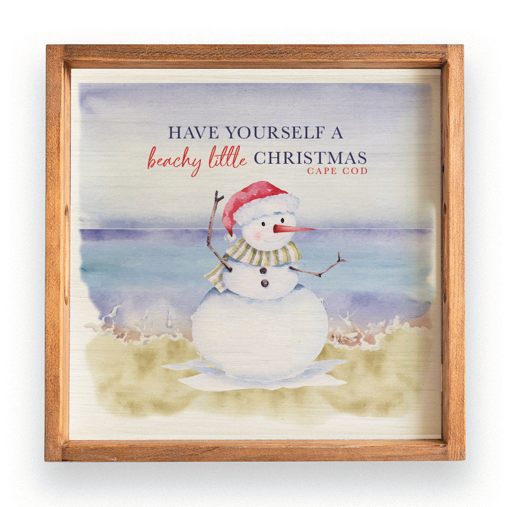 Have a Beachy Little Christmas Personalized Wooden Serving Tray