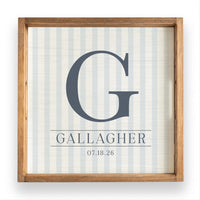 Initial Striped Personalized Serving Tray