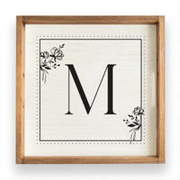 Classic Floral Initial Personalized Serving Tray