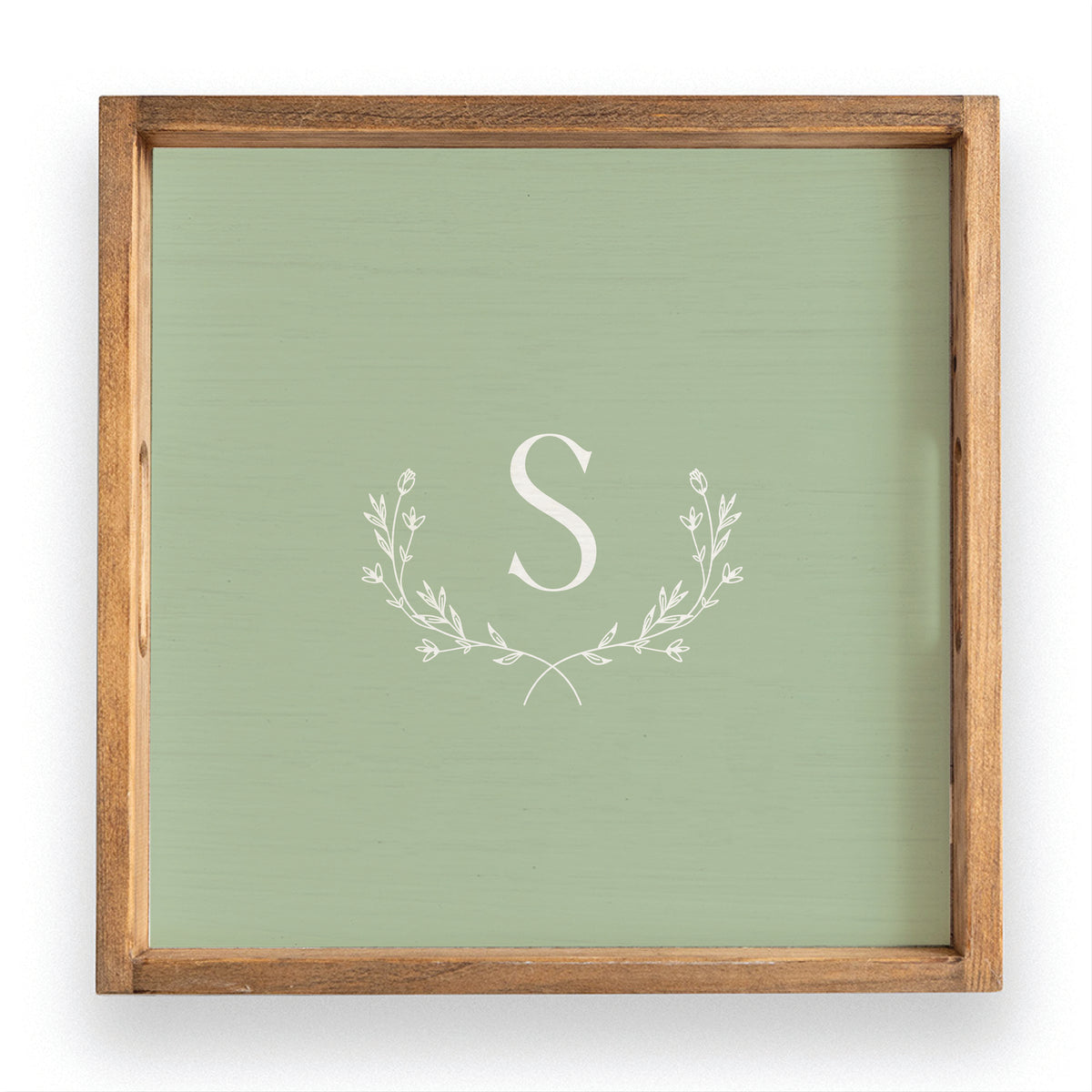 Monogram Laurel Personalized Serving Tray