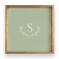 Monogram Laurel Personalized Serving Tray