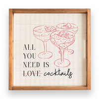All You Need Is Cocktails Wooden Serving Tray 