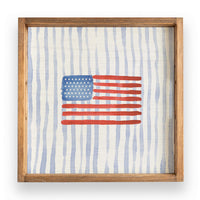 Watercolor Striped American Flag Wall Art