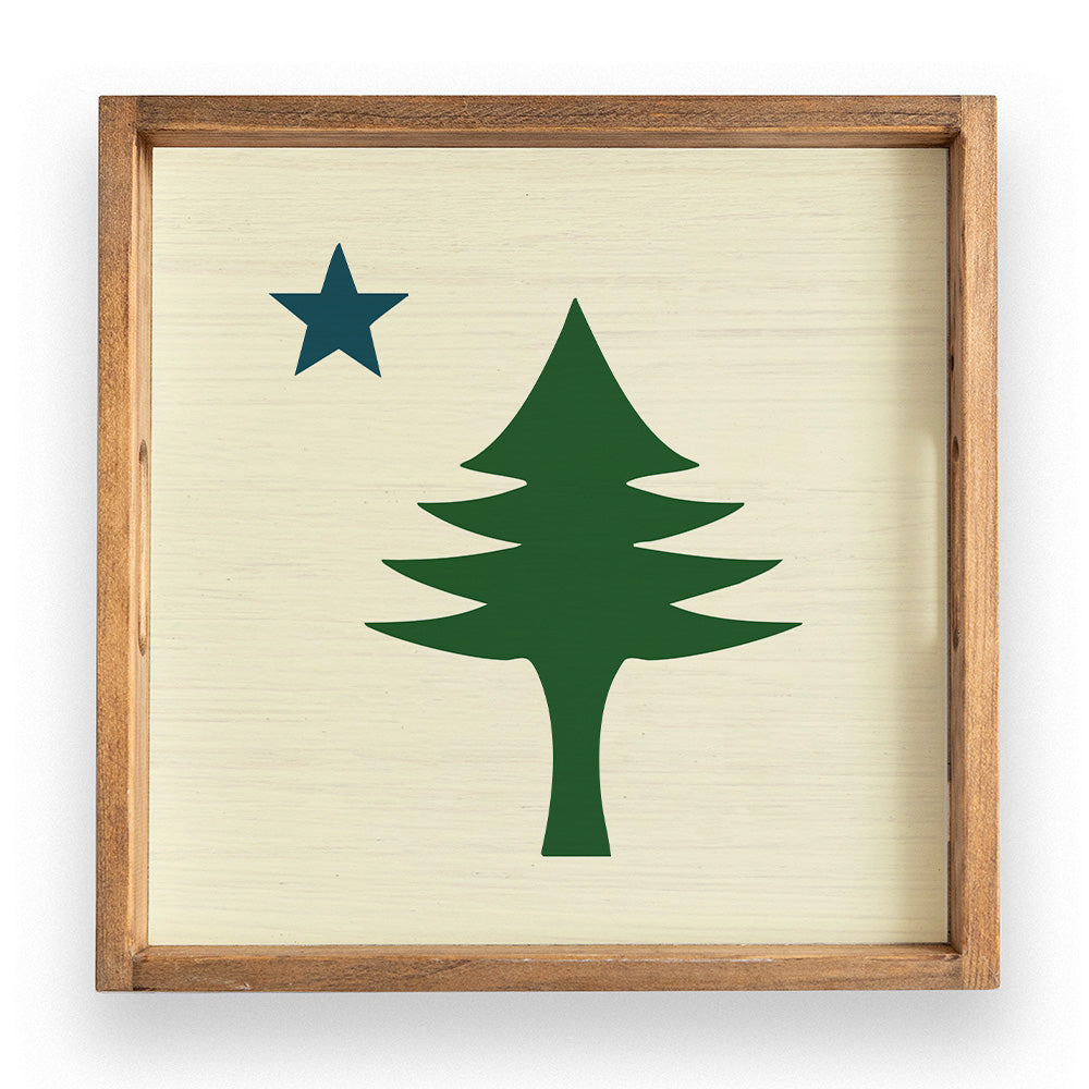 Maine Flag Symbol Serving Tray