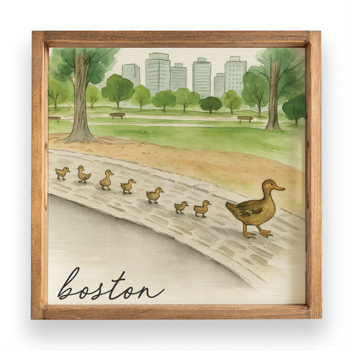 Ducklings Boston Wooden Serving Tray