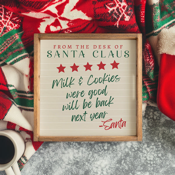 Santa Claus Milk & Cookies Serving Tray