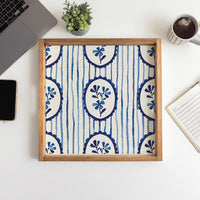 Indigo Bloom Serving Tray