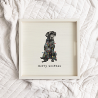 Merry Woofmas Black Lab Wooden Serving Tray