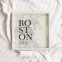 Black and White Boston City Grid