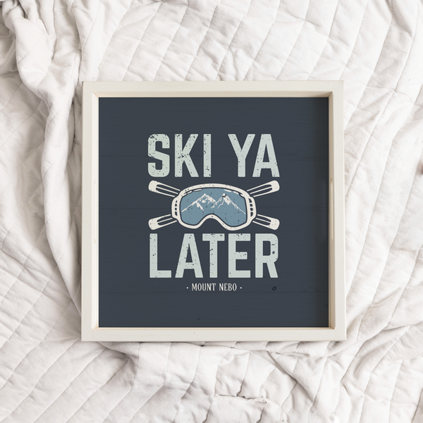 Personalized Ski Ya Later Wooden Serving Tray