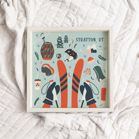 Chairlift Charm Personalized Wooden Serving Tray
