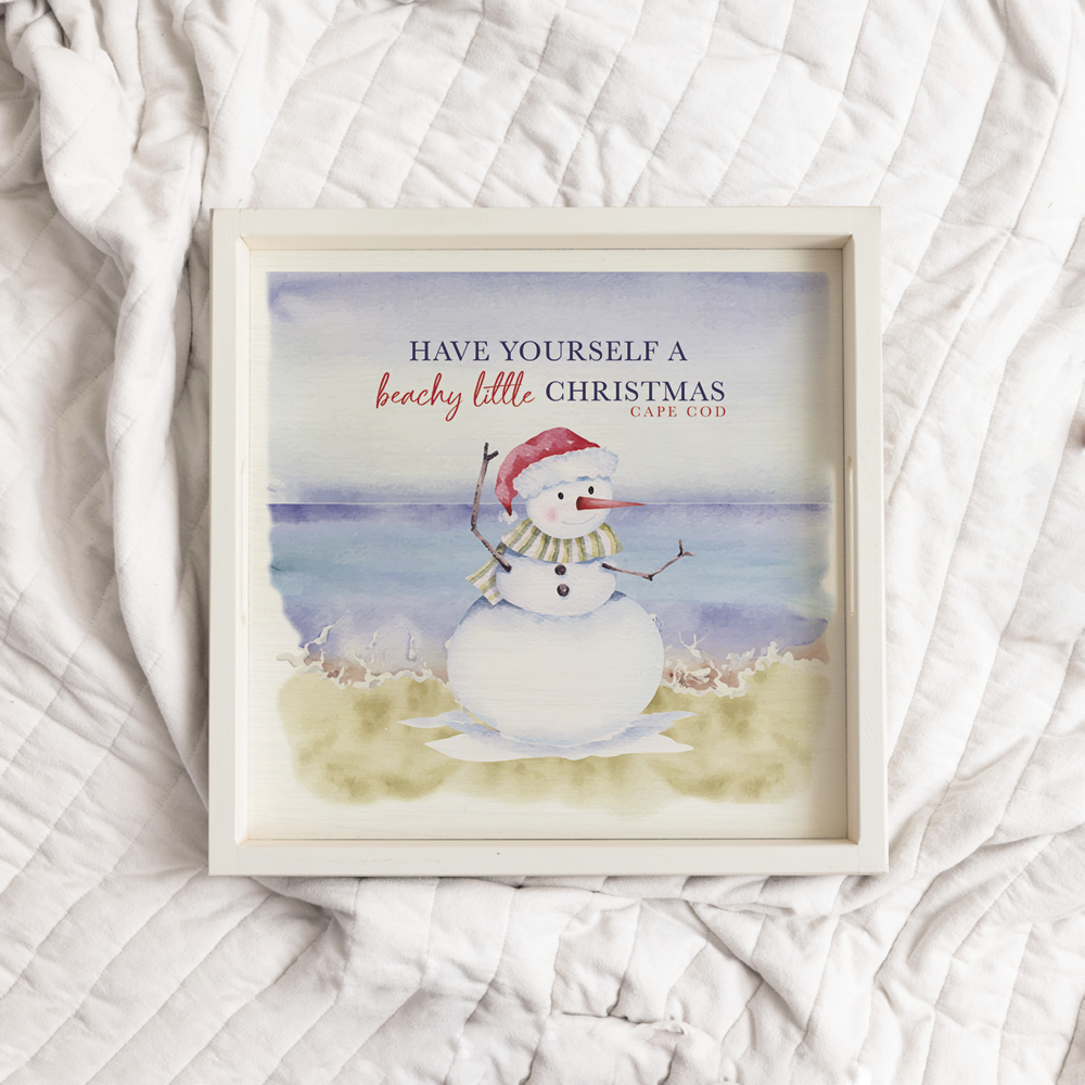 Personalized Have a Beachy Little Christmas Wooden Serving Tray