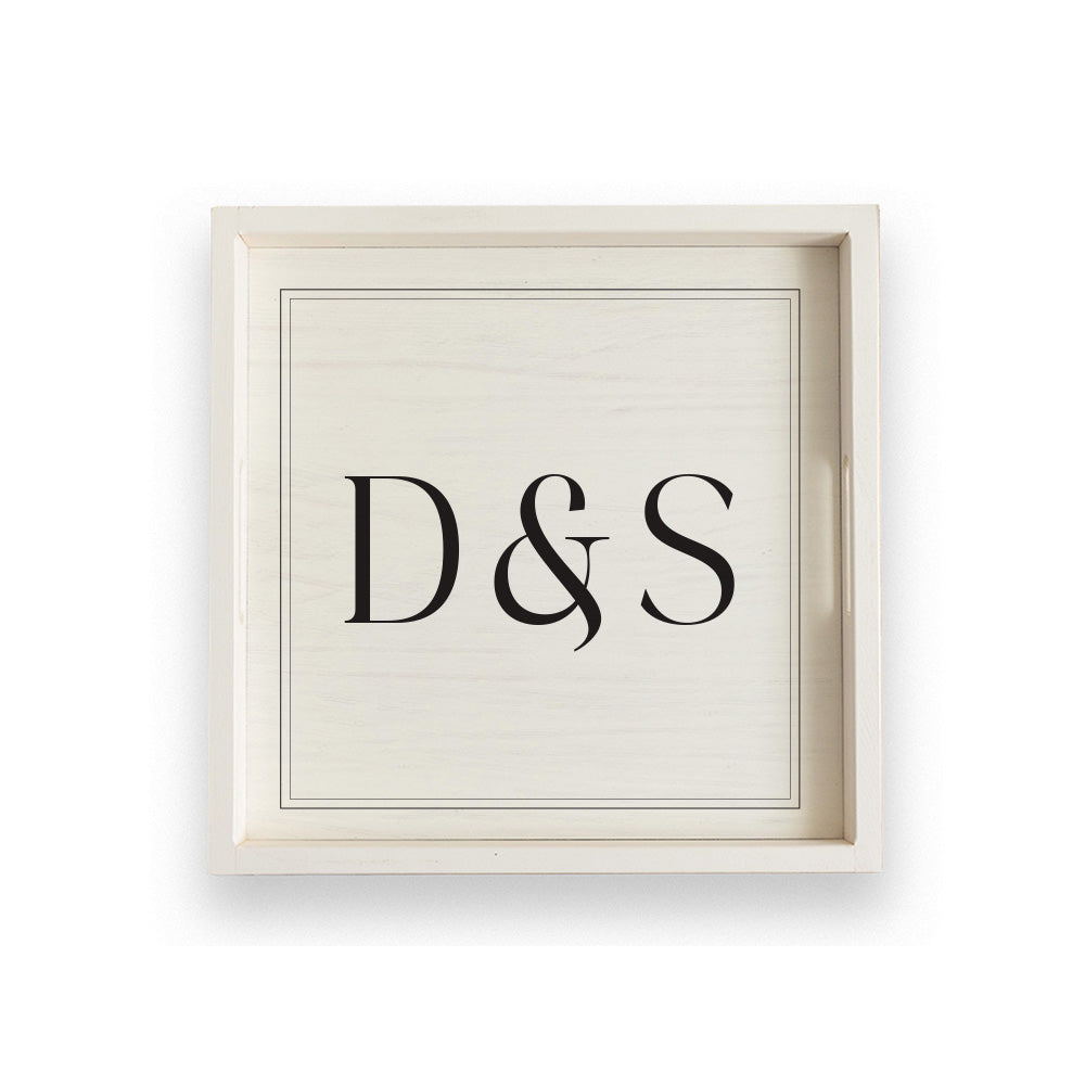 Initials Square Personalized Serving Tray