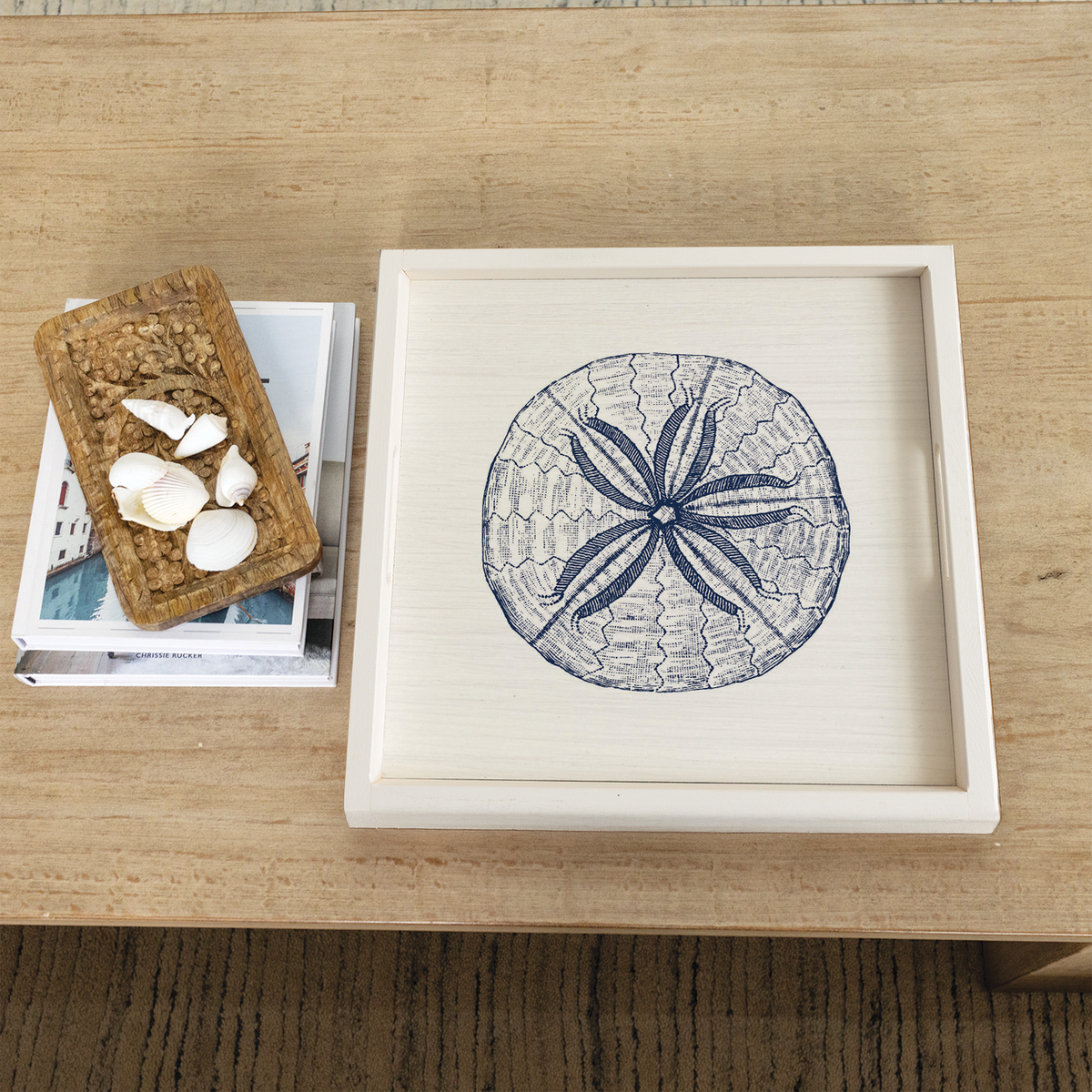 Sand Dollar Sketch Serving Tray