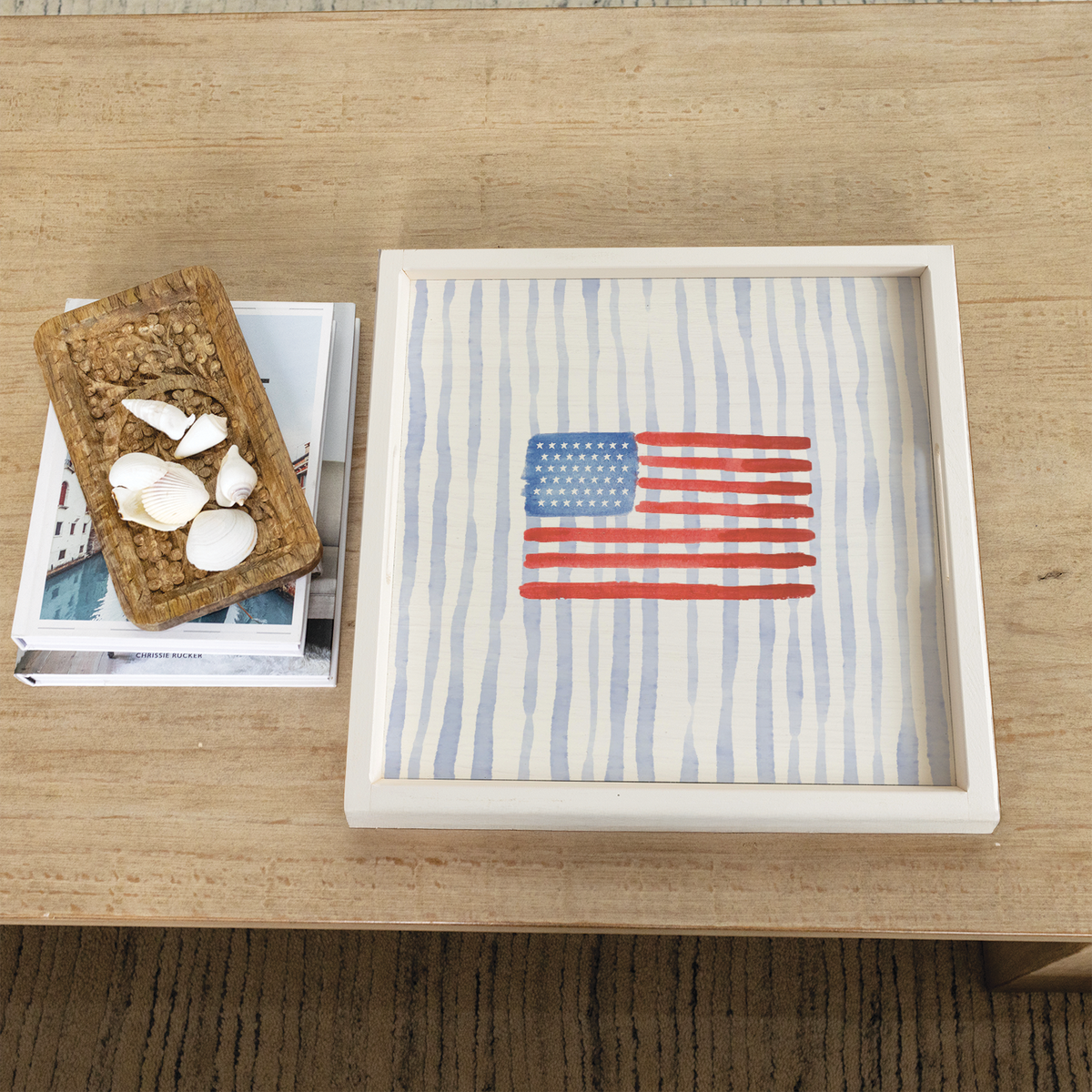 Watercolor Striped American Flag Wall Art