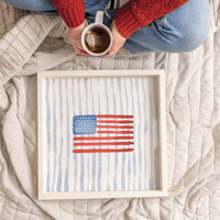 Watercolor Striped American Flag Wall Art
