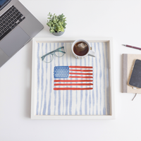 Watercolor Striped American Flag Wall Art