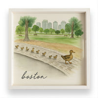 Boston Watercolor Ducklings Serving Tray