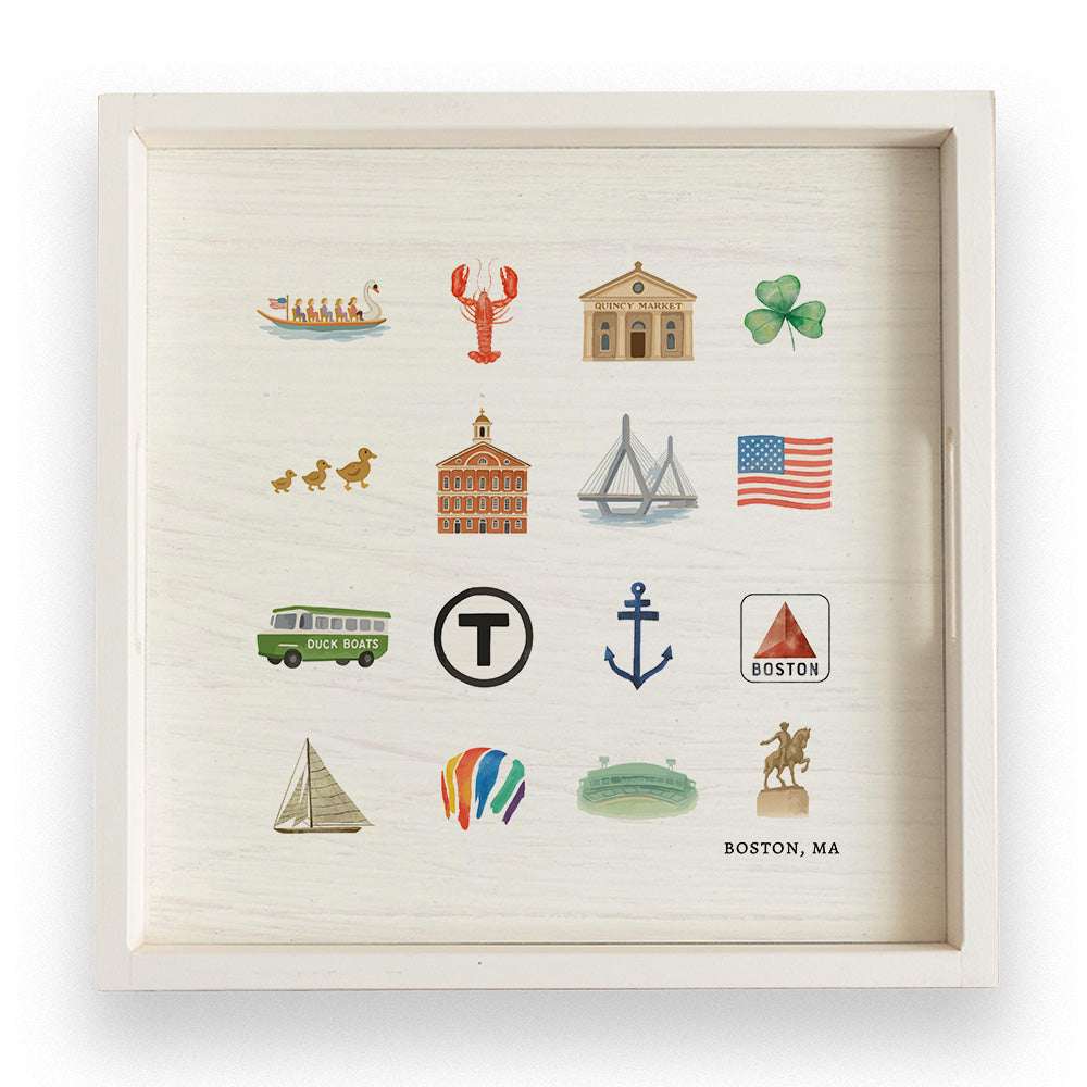 Boston Famous Wooden Serving Tray