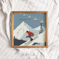 Personalized Bluebird Ski Day Wooden Serving Tray