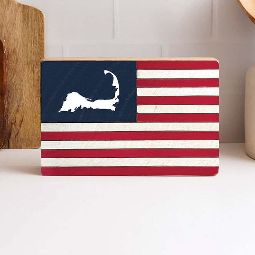 Cape Cod Flag Wood Block