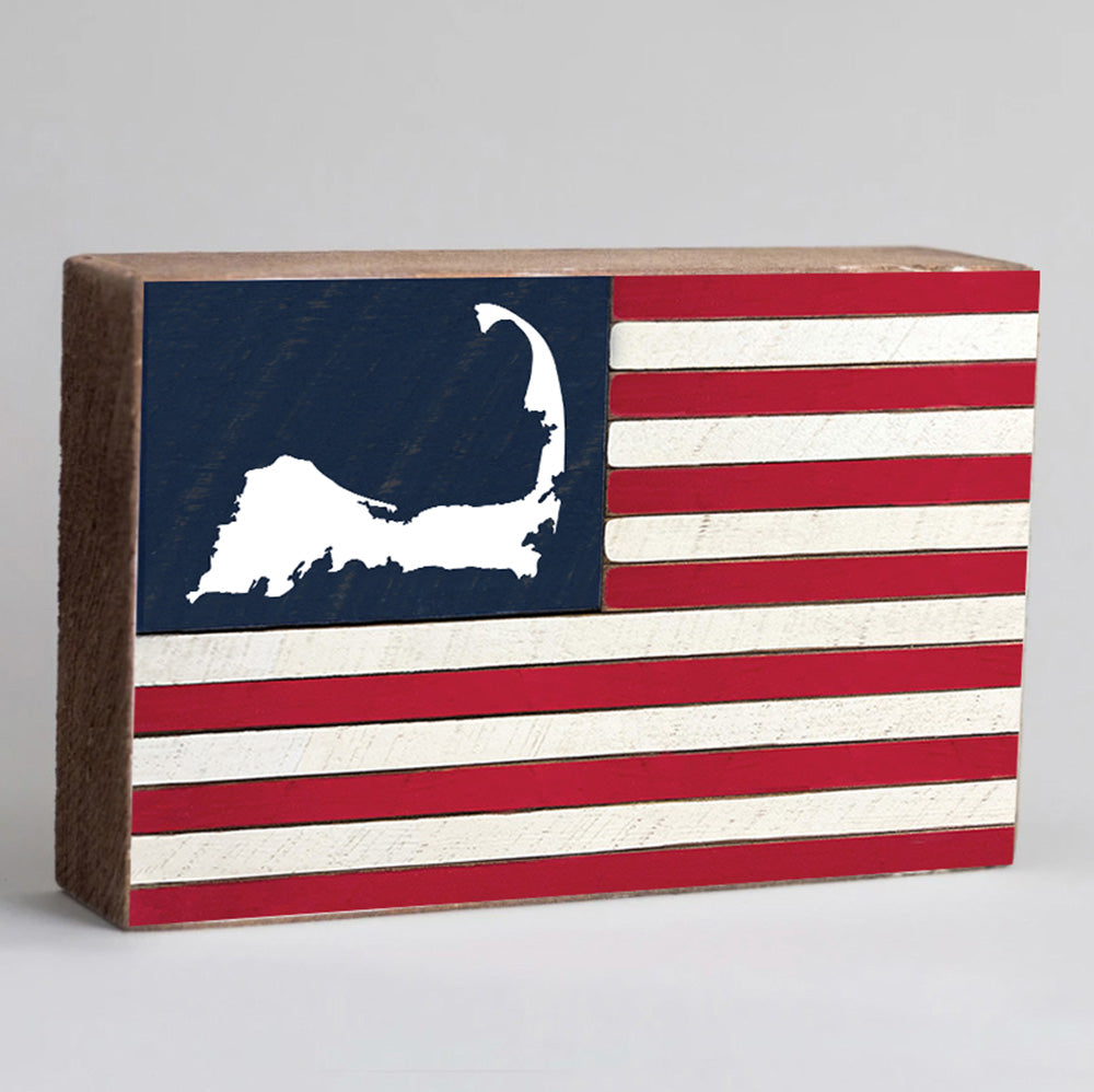 Cape Cod Flag Decorative Wooden Block