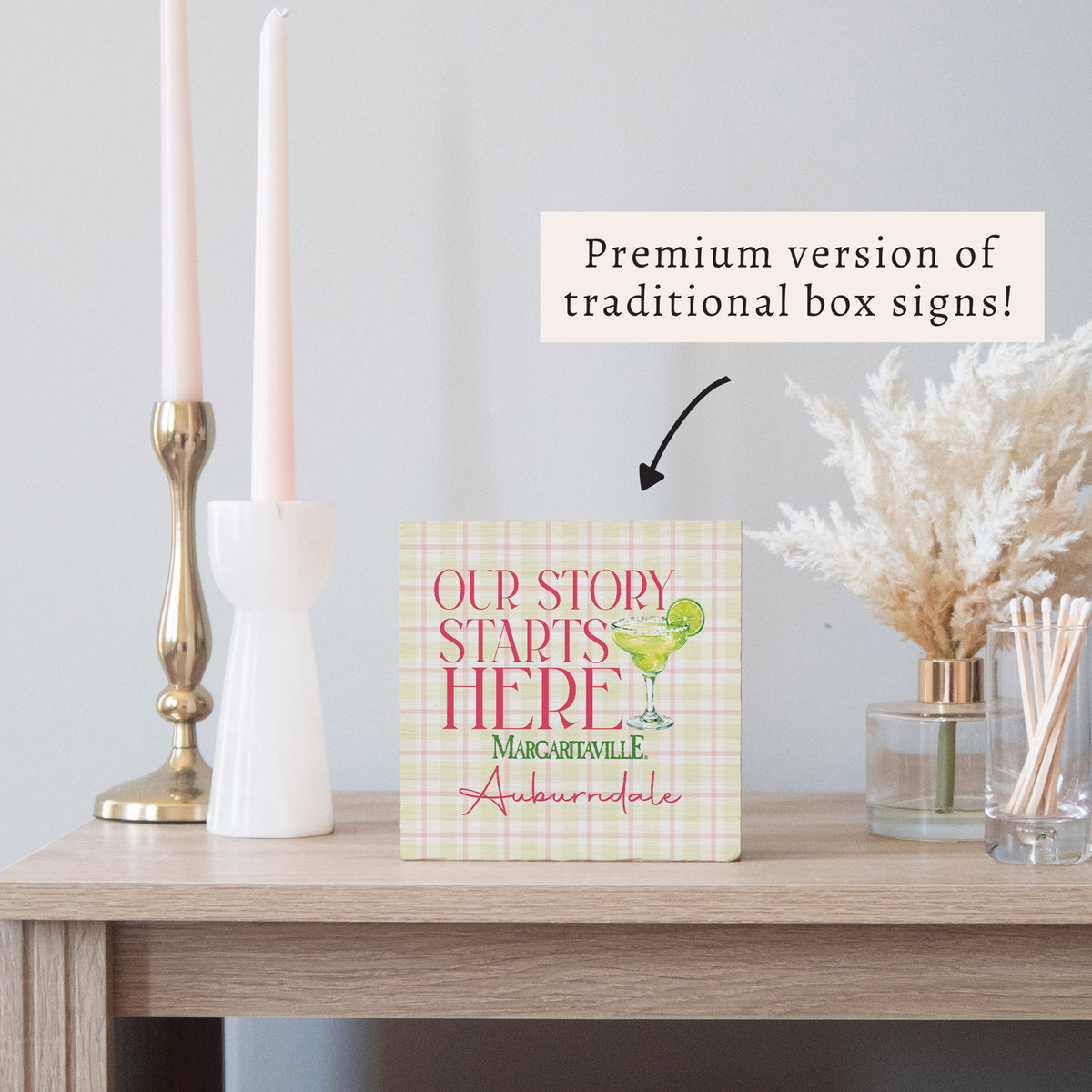 *Our Story Starts Here Personalized Block Sign