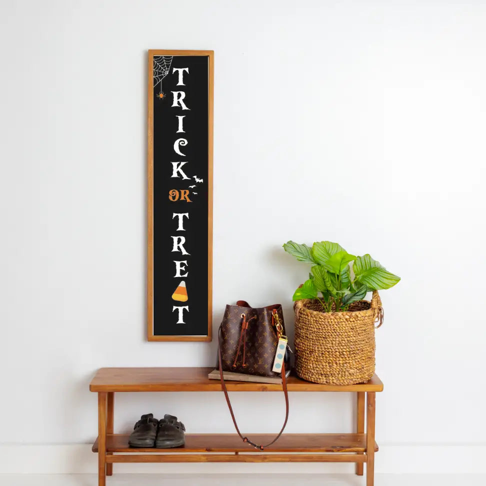 Trick or Treat Framed Barn Wood Sign