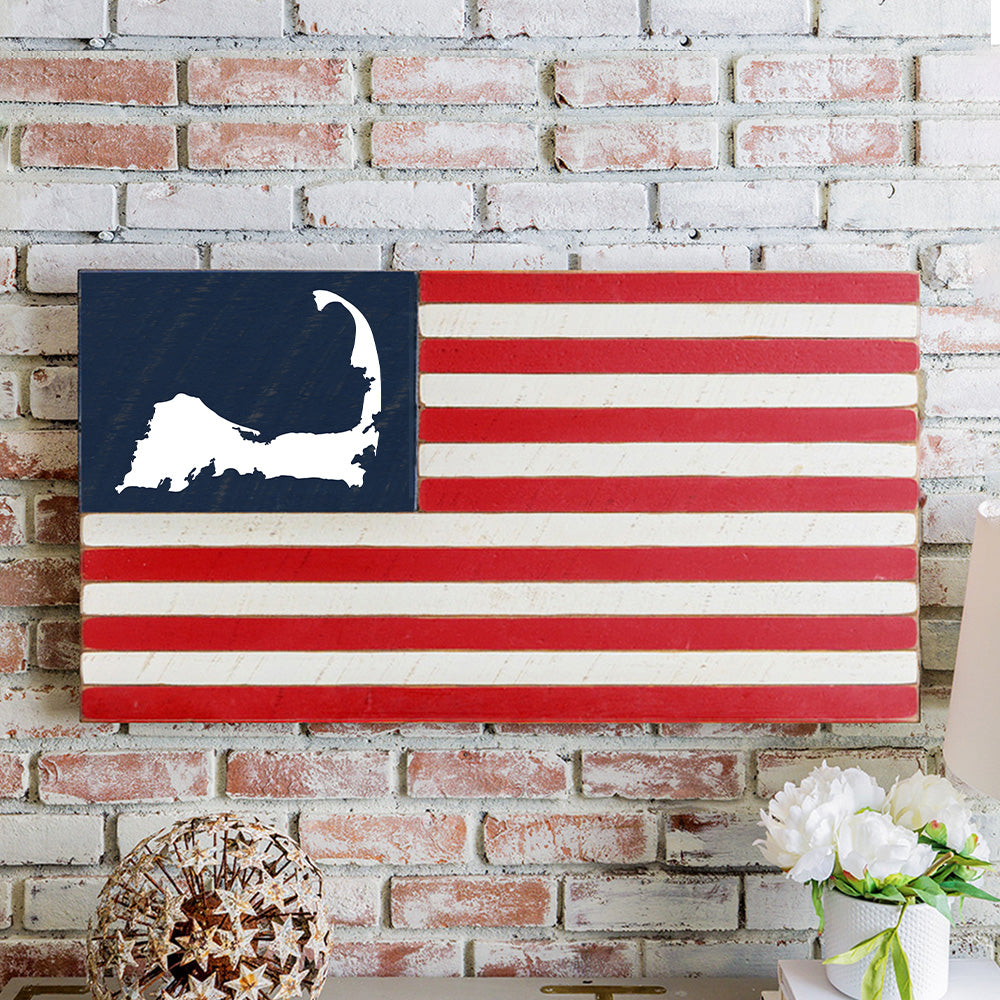 Cape Cod Flag Valance Cape Cod Wooden American Flag | Rustic Marlin Home Décor & Accents