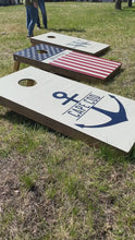 Load and play video in Gallery viewer, Personalized Paw Prints Cornhole Set
